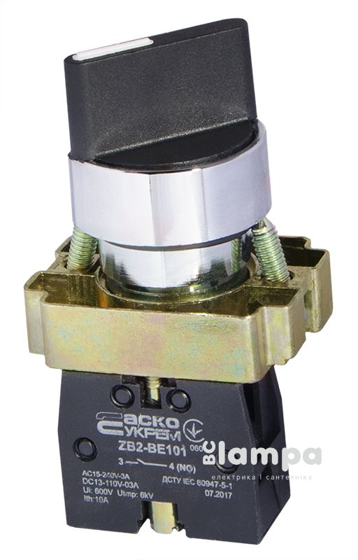 Кнопка АСКО XB2-BD21 поворотна стандартнп ручка з фіксацією 1-0 "NOt" (А0140010004)