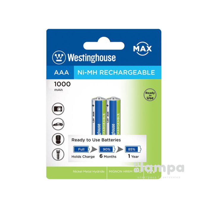 Акумулятор AAA WESTINGHOUSE (R03) 1000mAh Max 2шт.- ціна за1шт.