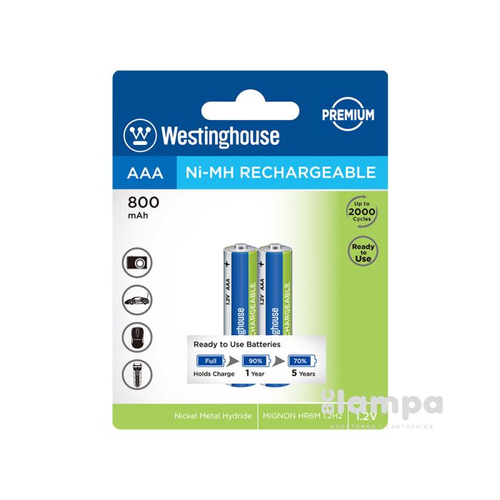 Акумулятор AAA WESTINGHOUSE (R03)  800mAh 2шт.- ціна за1шт.