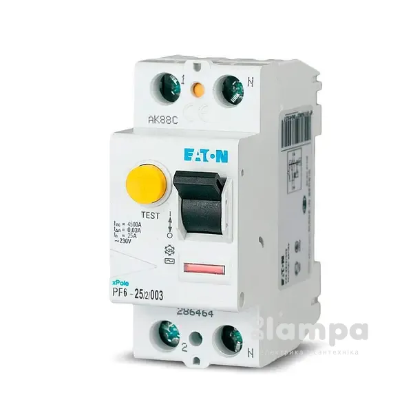 АД, вимикач диф.струму з захистом від надструмів Eatone PFL6 - 2/16/1N/C/003 (286467) Serbia