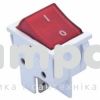 Перемикач клавішний КП -  2и 16A/220W красная / белая основана  (505390к/169959)