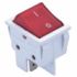 Перемикач клавішний КП -  2и 16A/220W красная / белая основана  (505390к/169959)