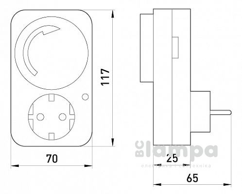 Таймер - розетка E.NEXT недельная механика (e.control. T12) i0310019(мин 2 часа)
