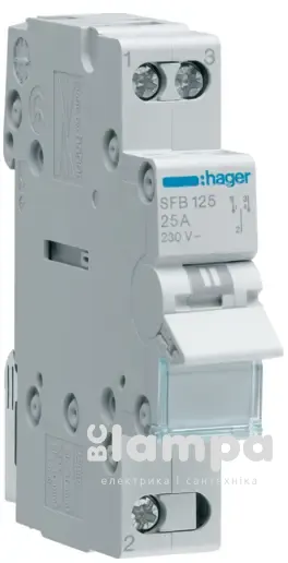 РПМ (перекидний рубильник модульний Din) 1Р 25А 1-0-2  HAGER (SFB125/99749)