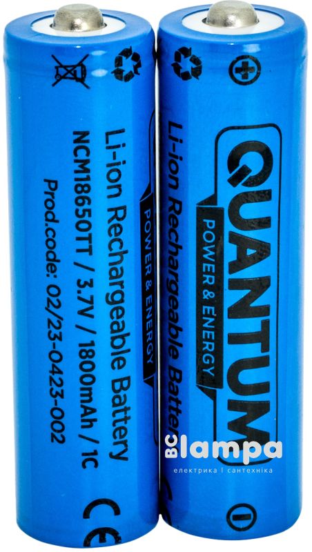 Акумулятор 18650 QWANTUM Li-Ion 1800mAh 1C з клемним виступом (NCM18650TT/1800)