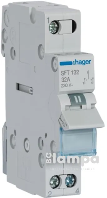 РПМ (перекидний рубильник модульний Din) 1Р 32А 1-0-2  HAGER (SFT132)