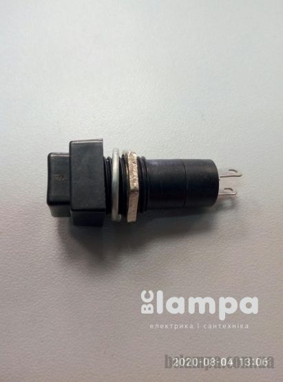 Кнопка квадратная средняя PSB - 12A черная с фиксацией ON-OFF 2pin1A/220V (11-0625BK/169998)