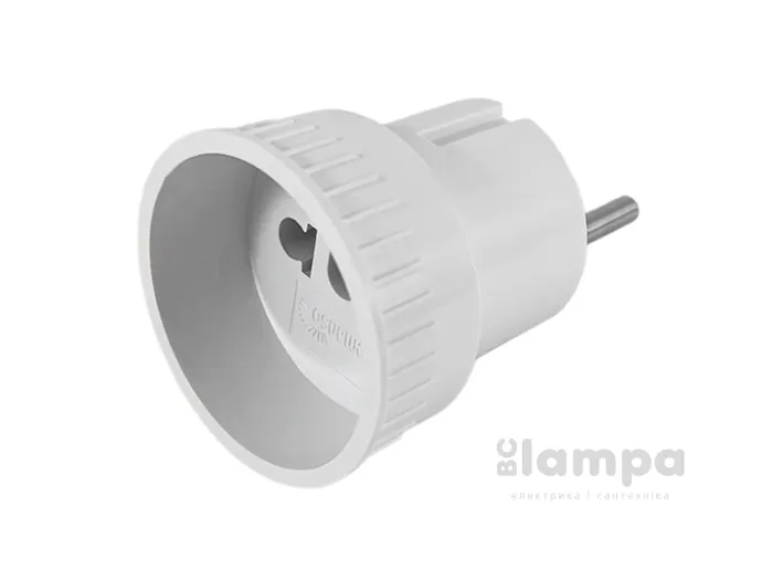 Перехідник ЄВРО Lemanso  білий 6A,250V "мідь" / LMA015