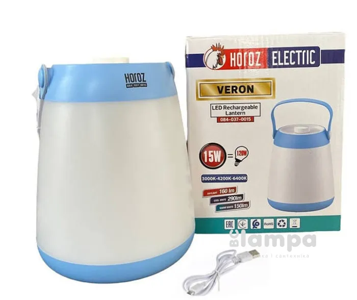 Фонарь HOROZ VERON акумулятор. LED 15W переносной (084-037-0015)