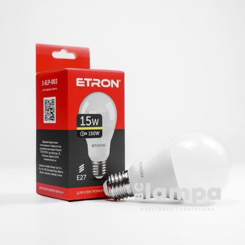 Лампа ETRON LED A65 15W 3000K E27 Light Power (1-ELP-003)