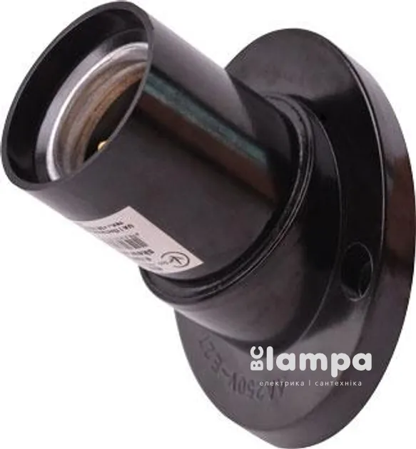 Патрон чорний, карболіт, настінний, косий Е27 (169520/590949/GAV695) s9100018