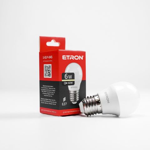 Лампа ETRON LED G45  6W 3000K E27 Light Power (1-ELP-045)