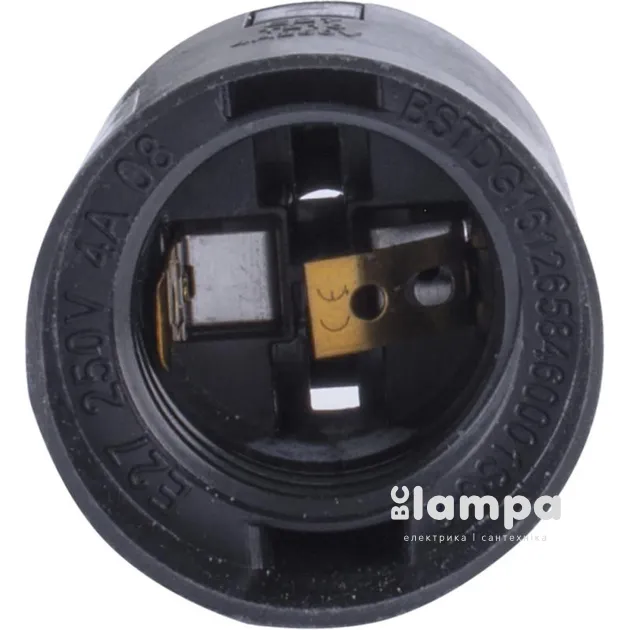 Патрон термопласт чорний, гладкий Е27 (s9100009)