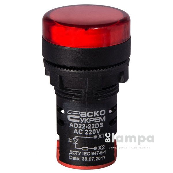 Арматура светосигнальная AD22-22BM/r со звуком 220V червона (0140030159)
