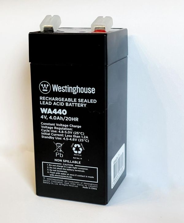 Акумулятор terminal WESTINGHOUSE  4V  4Ah T1 (WA440N-T1)