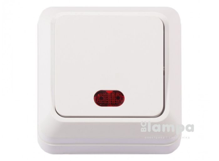 Вимикач 1 кл. білий з підсвіткою LUXEL OPERA (2005)