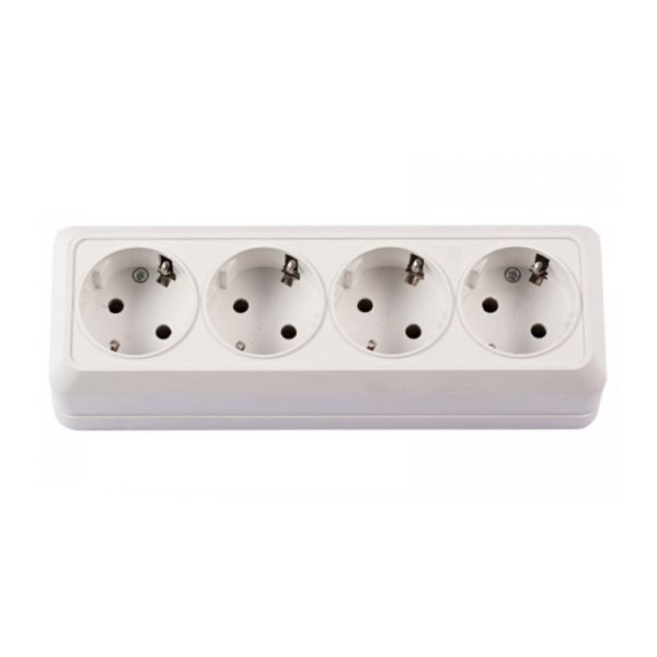 Розетка 4- на з/к біла LUXEL OPERA (2016)