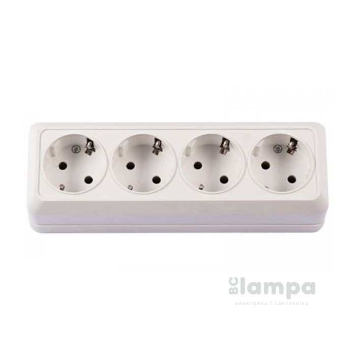 Розетка 4- на з/к біла LUXEL OPERA (2016)