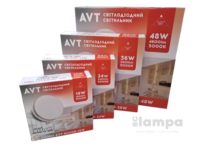 Світильник накладний AVT LED 48W ROUND SILVER (1020696)