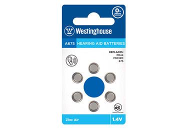 Батарейка для слуховых аппаратов WESTINGHOUSE A675  (блистер 6 шт.)