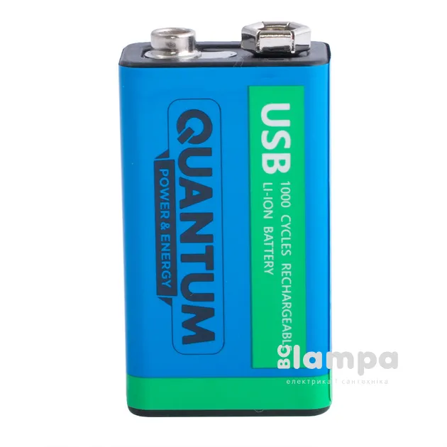 Акумулятор крона QWANTUM USB Li-ion CR9V, 600mAh  (USB/Li-ionCR9V-600-PB2)