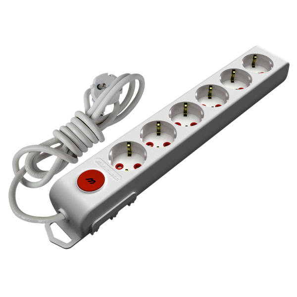 Подовжувач 6гн.  3м c з/к+ шторки+вимикач  Mutlusan (49-45-94)