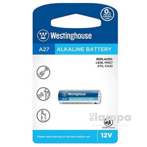 Батарейка WESTINGHOUSE A27 12V (A27-ВР1) - ціна за1шт.