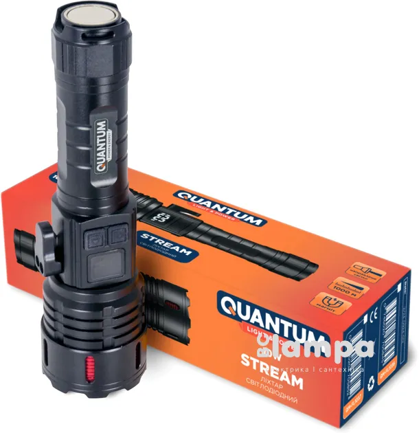 Ліхтар QUANTUM ручний STREAM 10W LED+COB з USB з функцією Power Bank (QM-FL1036)