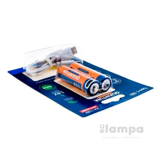 Акумулятор AA QWANTUM USB Li-Ion 1950mAh 1.5V (USB/Li-ionAA1950-BP2) 2шт