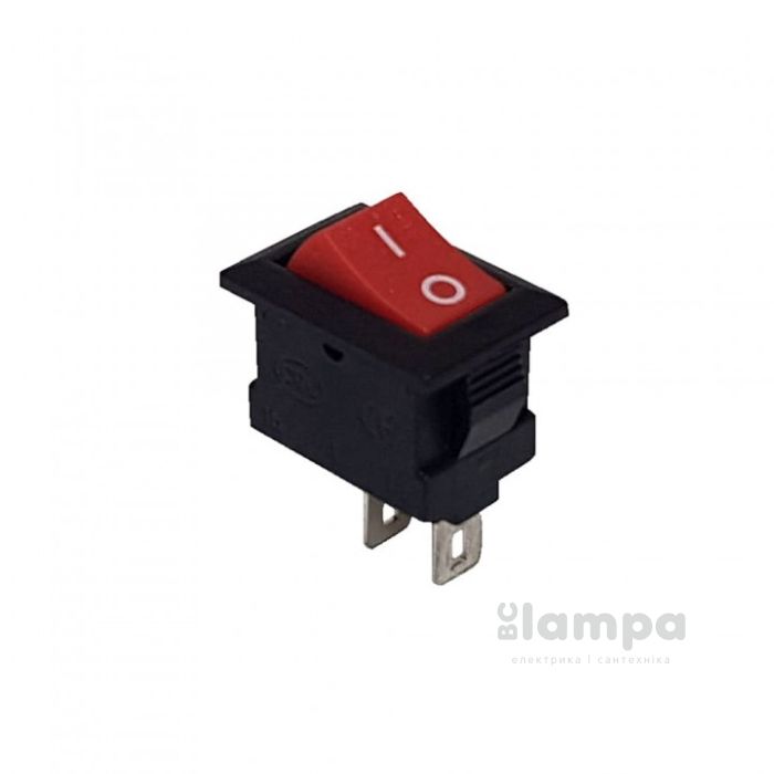 Перемикач клавішний КП -  3  3А/220W 2Р 0 -1  чорний/червона 15*10,5/13,5*9мм KSD5-101 (505404к)