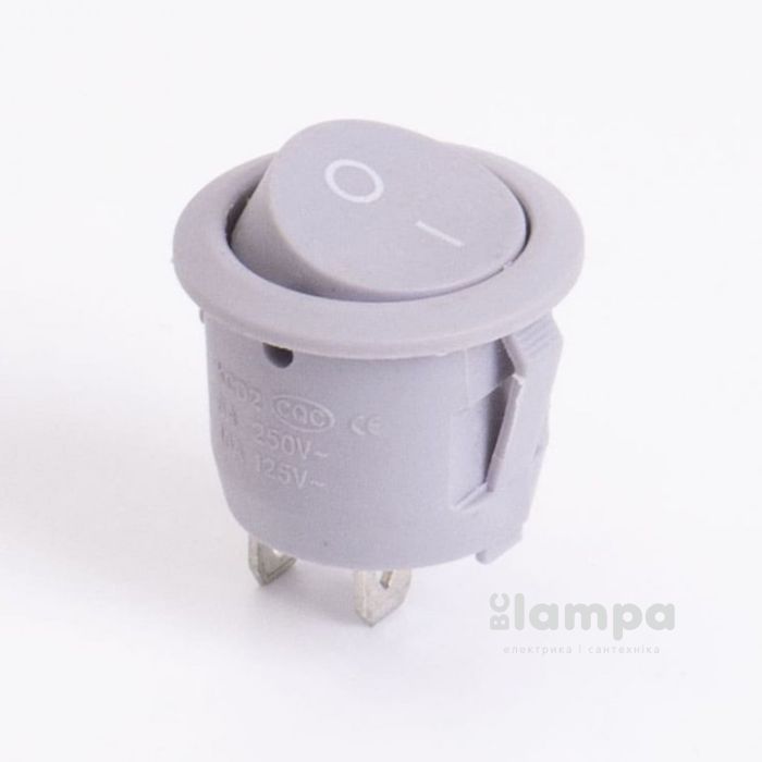 Перемикач клавішний КП - 19 6А/220W сірий Ø19mm KSD2 (505442)