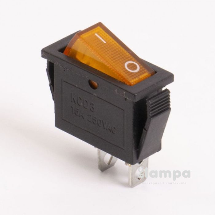 Перемикач клавішний КП - 29 220W жовтий (505450)