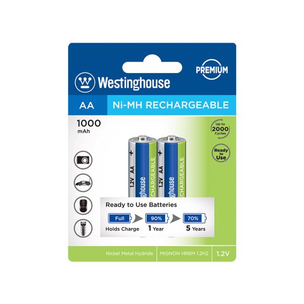 Акумулятор AA WESTINGHOUSE Ni-Mh 1000mAh 2шт. - ціна за1шт.