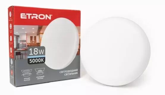 Світильник накладний ETRON  LED 18W 5000K IP20 круг внутр. уст.  (1-EMP-708)