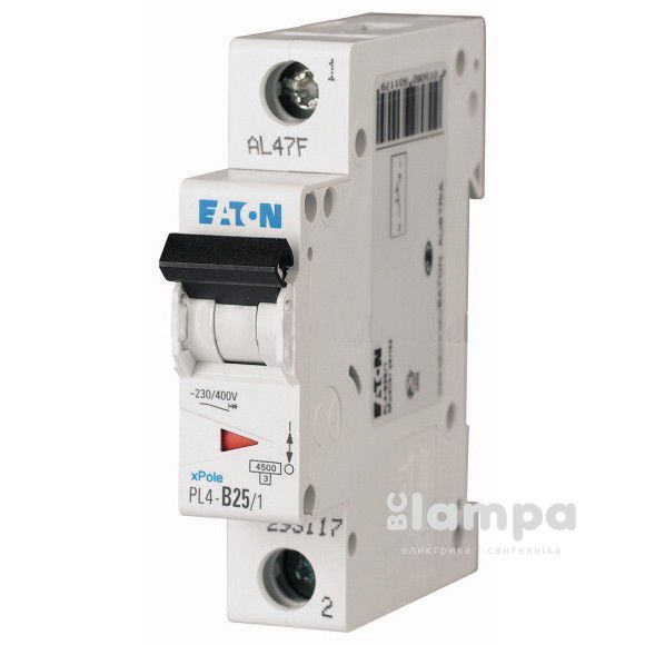 Автоматичний вимикач Eaton 1p, 06A, C - PL4 Serbia