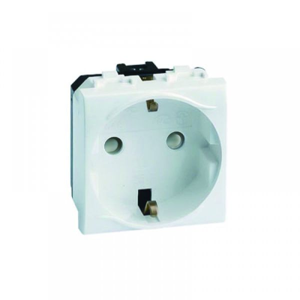 Розетка силова з/з, 16А, зі шторками, 2 мод., 45х45мм, Mutlusan (54-39-21)