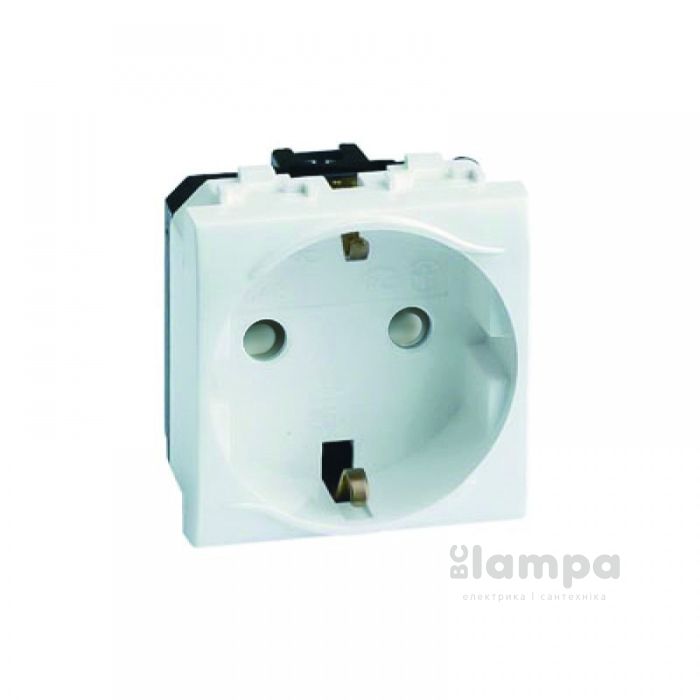 Розетка силова з/з, 16А, зі шторками, 2 мод., 45х45мм, Mutlusan (54-39-21)