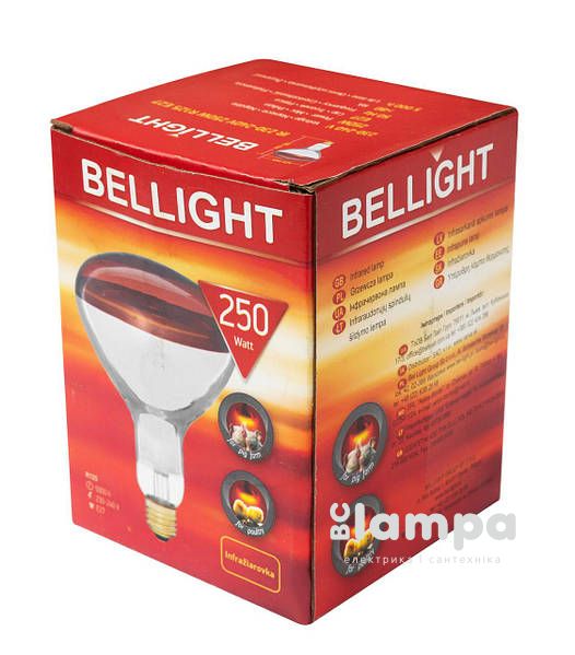 Лампа ИКЗК 250W Е27 Bellight для обігріву тварин інд.упак.Білорусь