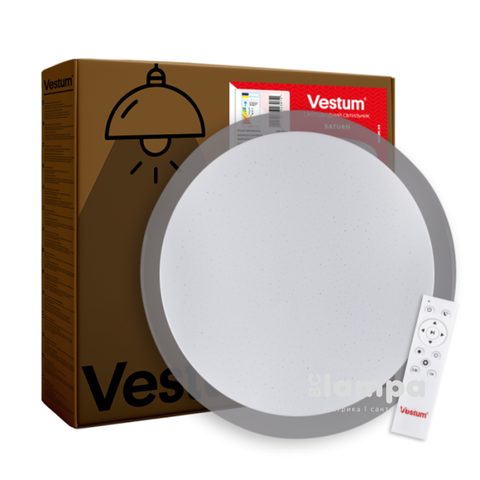 Світильник стельовий VESTUM SATURN 72W зоряне небо 425*60мм 3000-6500K 5600Lm з ДК (VS-81013)