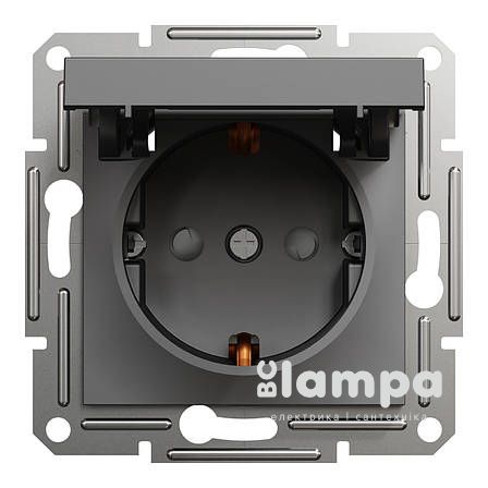 Schneider Electric Asfora антрацит розетка 1- на з/к + кришка (ЕРН3100171)