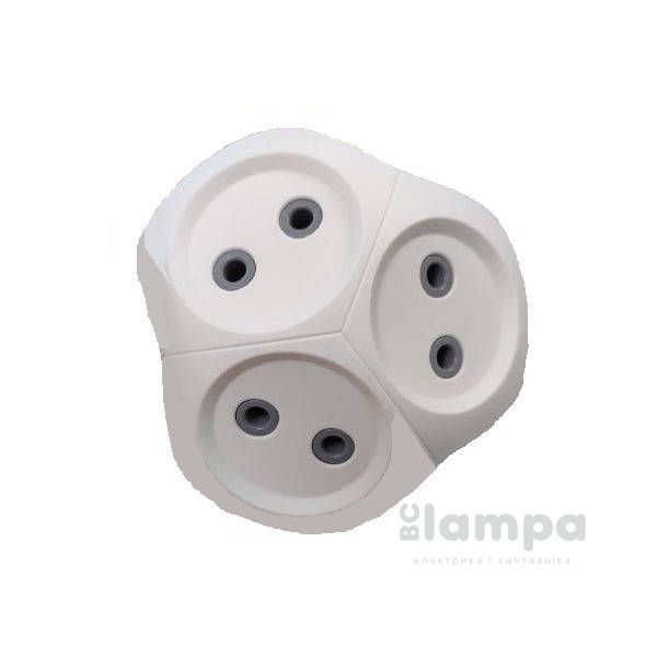 Трійник без з/к NEOMAX білий грибочок (NX1018)