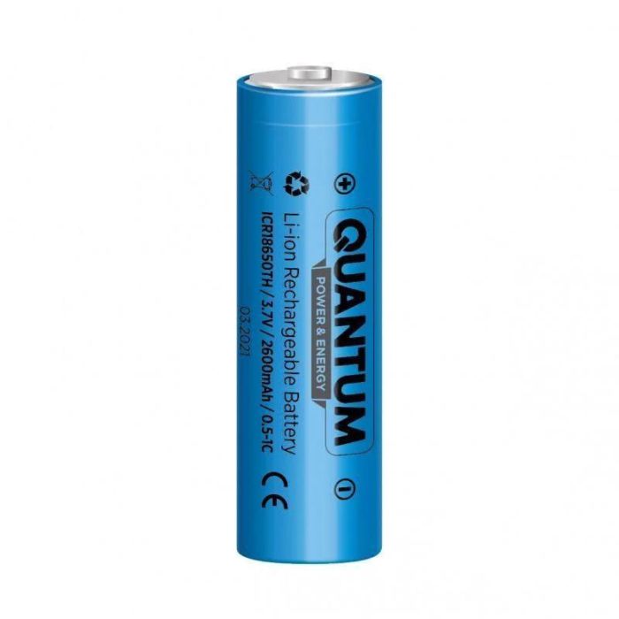 Аккумулятор 18650 QWANTUM Li-Ion 2600 mAh 1C з клемним виступом (NCM18650TT/2600)