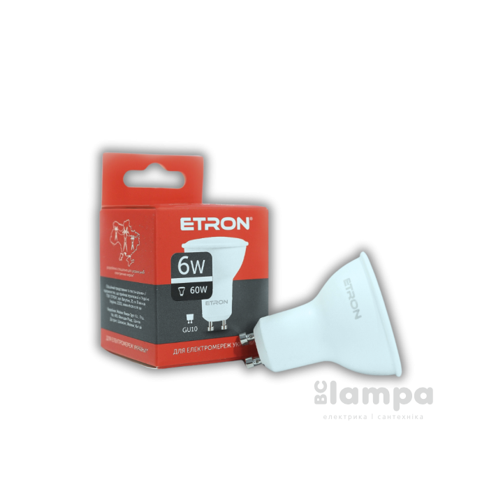 Лампа ETRON LED MR16  6W 3000K GU10  Light Power (1-ELP-067)