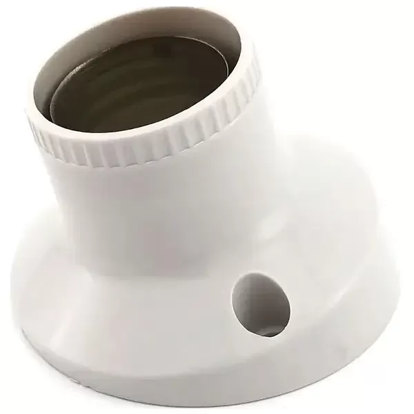 Патрон термопласт білий, полікарбонат E27 косий DE-PA (11124)