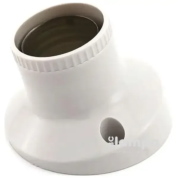 Патрон термопласт білий, полікарбонат E27 косий DE-PA (11124)