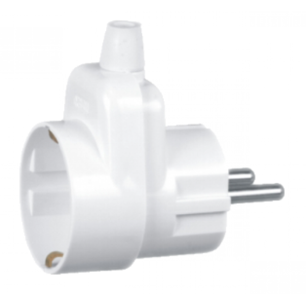 Вилка/розетка  з з/к 16А TIMEX біла (62-14-25)