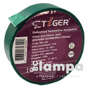 Ізострічка ПВХ  TIGER 0,13мм*19мм зелена 20м.