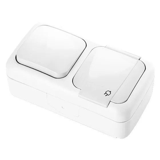 VIKO Роз+ крышка + 1 кл PALMIYE белый накладной влагозащищенный (90555481)