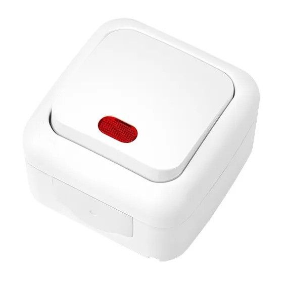 VIKO выключатель 1 кл PALMIYE белый накладной влагозащищенный с подсветкой (90555419)