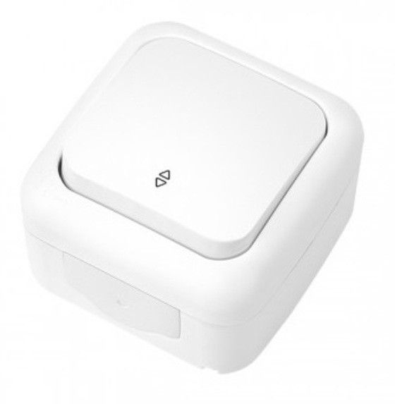 VIKO выключатель 1 кл PALMIYE белый накладной влагозащищенный проходной (90555404)